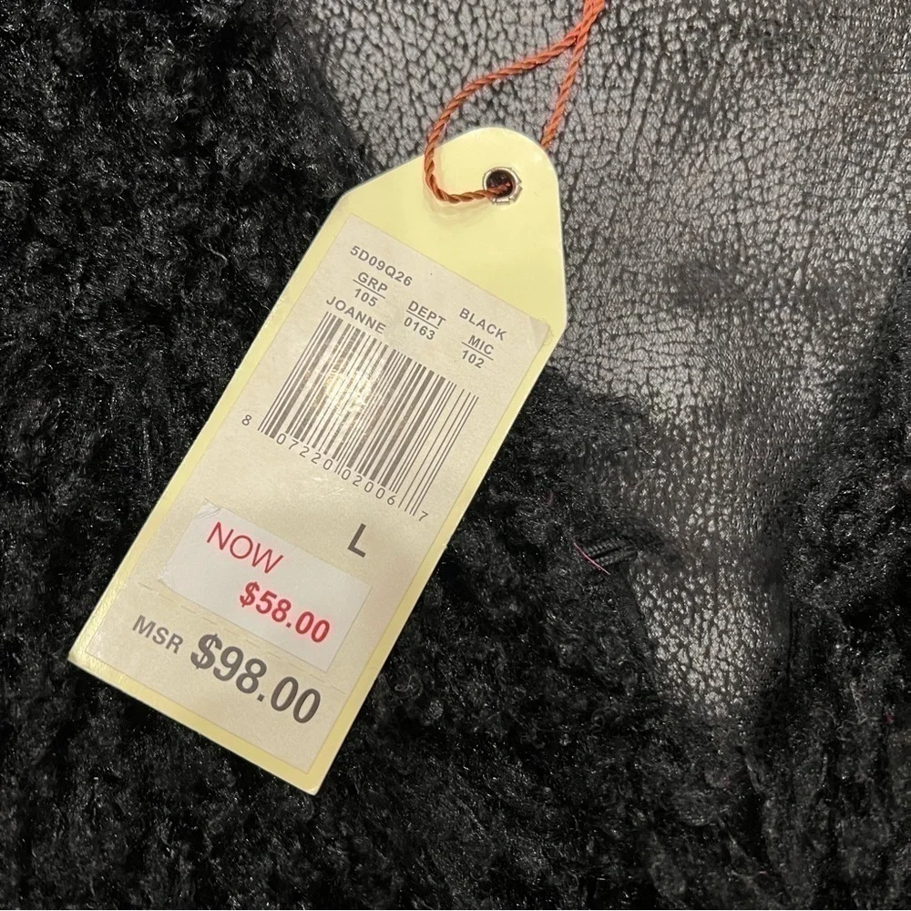 Max Studio Specialty Product Fluff Black Vest Size Large. NWT. - Picture 3 of 11